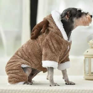 Pet Hoodies Jumpsuit Pajama Reindeer Holidays Christmas Costume Dog Cats XL